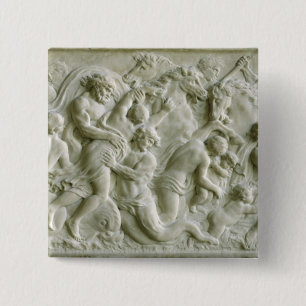 Bóton Quadrado 5.08cm Alivio que descreve os nereids levados por tritons