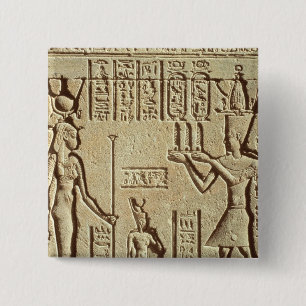 Bóton Quadrado 5.08cm Alivio que descreve um faraó