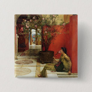 Bóton Quadrado 5.08cm Alma-Tadema   um Oleander, 1882