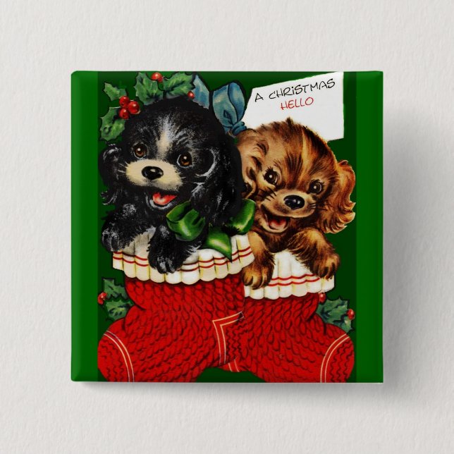 Bóton Quadrado 5.08cm Alô de Natal (Frente)