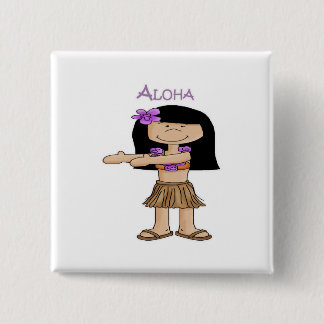 Bóton Quadrado 5.08cm Aloha menina