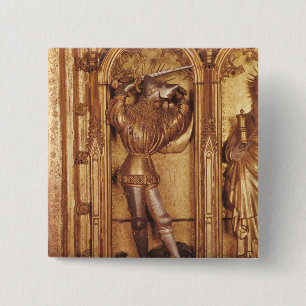 Bóton Quadrado 5.08cm Altarpiece da crucificação, detalhe de St.