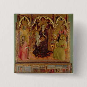 Bóton Quadrado 5.08cm Altarpiece de Madonna da neve, c.1430-32 (