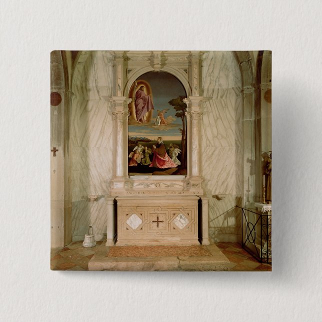 Bóton Quadrado 5.08cm Altarpiece do St. Christina (Frente)