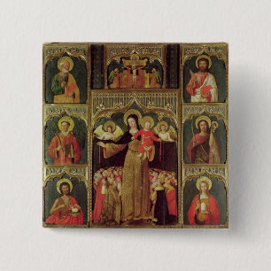 Bóton Quadrado 5.08cm Altarpiece do Virgin do rosário, c.1500