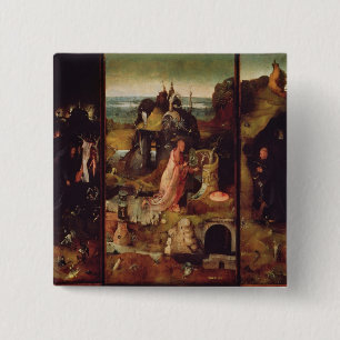 Bóton Quadrado 5.08cm Altarpiece dos eremitas (óleo no painel)