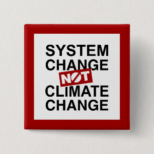 Bóton Quadrado 5.08cm Alterações do sistema não alterações climáticas
