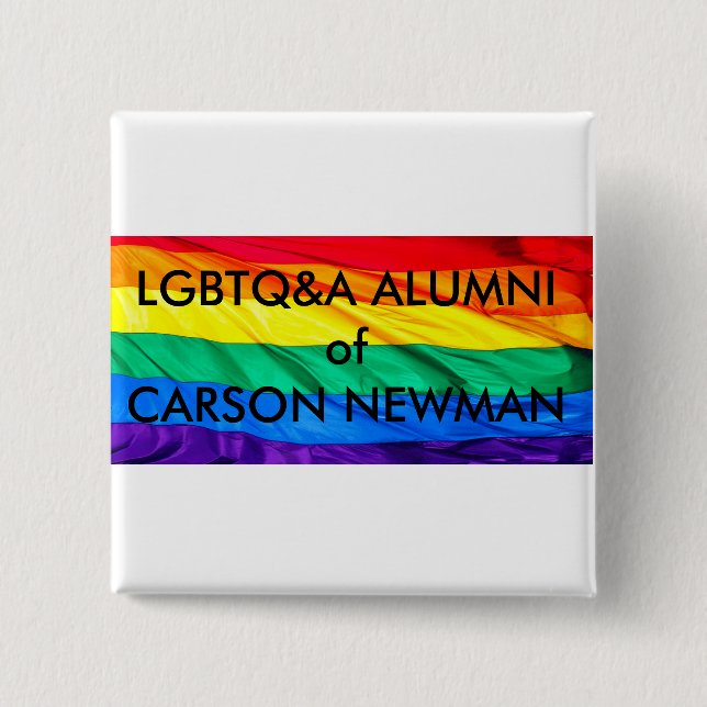 Bóton Quadrado 5.08cm Alunos de LGBTQ&A de botões de Carson-Newman (Frente)
