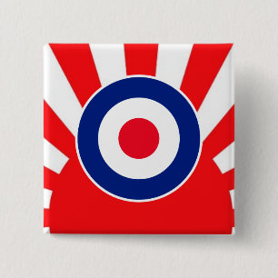 Bóton Quadrado 5.08cm Alvo Roundel da modificação no Sunburst