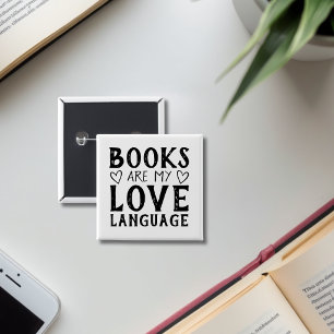 Bóton Quadrado 5.08cm Amante de Livros Dito Divertido de Livros 