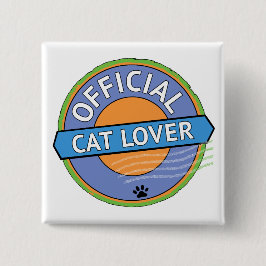 Bóton Quadrado 5.08cm Amante Oficial de Gatos