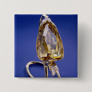 Bóton Quadrado 5.08cm Amarele o diamante "incomparável" em um ajuste do