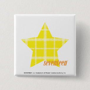 Bóton Quadrado 5.08cm Amarelo 4 da xadrez