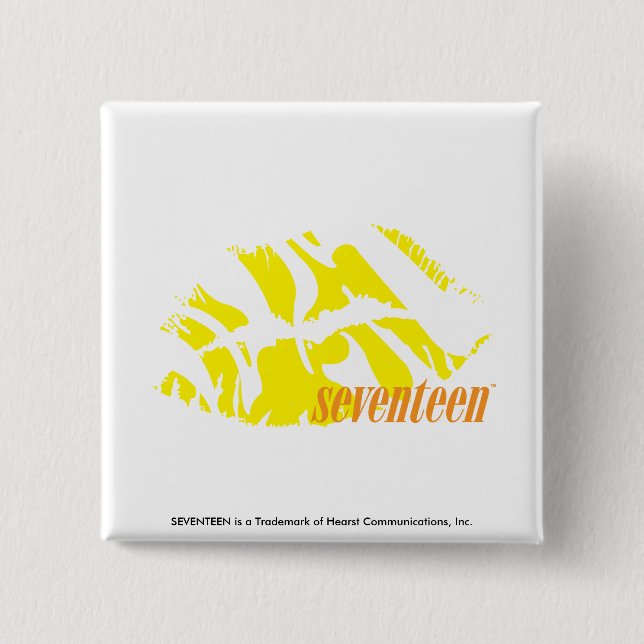 Bóton Quadrado 5.08cm Amarelo da zebra (Frente)