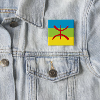 Bóton Quadrado 5.08cm Amazigh Flag Gift Berber Flag Kabyles