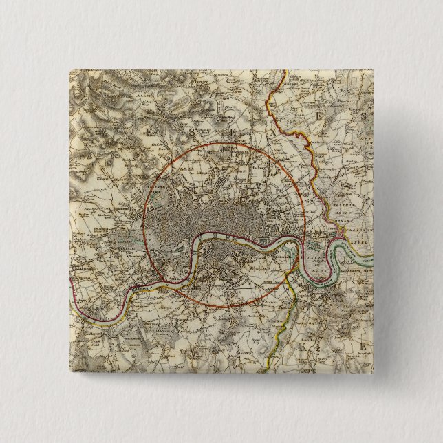 Bóton Quadrado 5.08cm Ambientes de Londres (Frente)