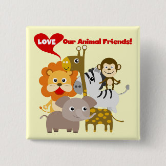 Bóton Quadrado 5.08cm Ame nossos amigos animais