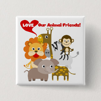 Bóton Quadrado 5.08cm Ame nossos amigos animais