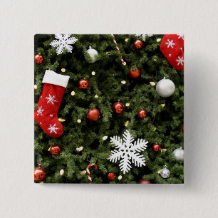 Bóton Quadrado 5.08cm America do Norte. Decorações do Natal na árvore