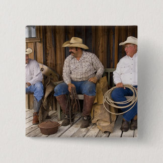 Bóton Quadrado 5.08cm América do Norte, EUA. Cowboys relaxando e