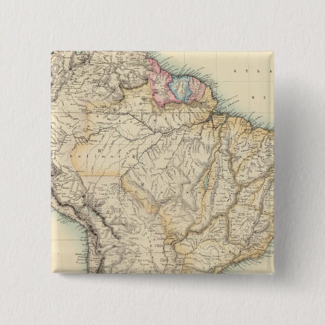 Bóton Quadrado 5.08cm América do Sul 16 (Frente)