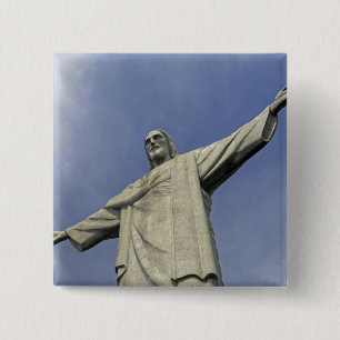 Bóton Quadrado 5.08cm América do Sul, Brasil, Rio de Janeiro. Cristo 2