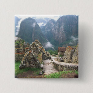 Bóton Quadrado 5.08cm América do Sul, Peru, Machu Picchu