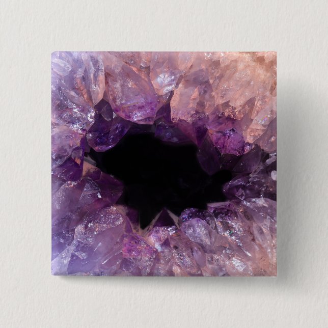 Bóton Quadrado 5.08cm Ametist roxo (Frente)