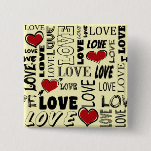 Bóton Quadrado 5.08cm Amor