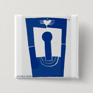 Bóton Quadrado 5.08cm Amor acima--Botão quadrado de 2 polegadas