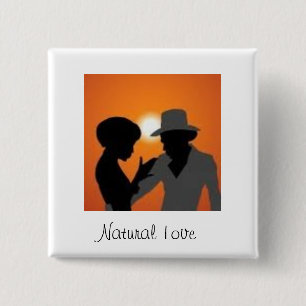 Bóton Quadrado 5.08cm Amor de Nautral