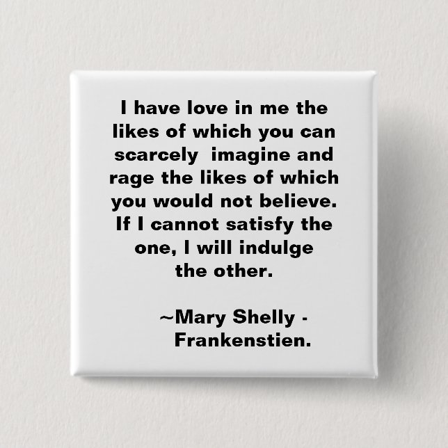 Bóton Quadrado 5.08cm Amor e fúria (Frente)