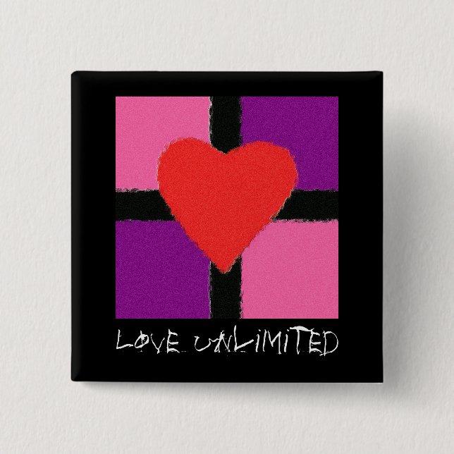 BÓTON QUADRADO 5.08CM AMOR ILIMITADO (Frente)
