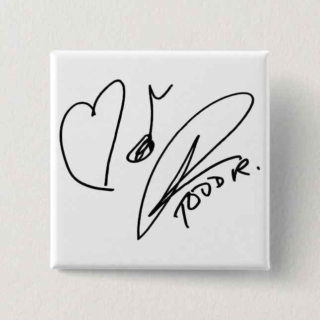 Bóton Quadrado 5.08cm Amor-Música-Pin (Frente)