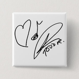 Bóton Quadrado 5.08cm Amor-Música-Pin
