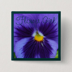 Bóton Quadrado 5.08cm Amor perfeito Azul-Violeta