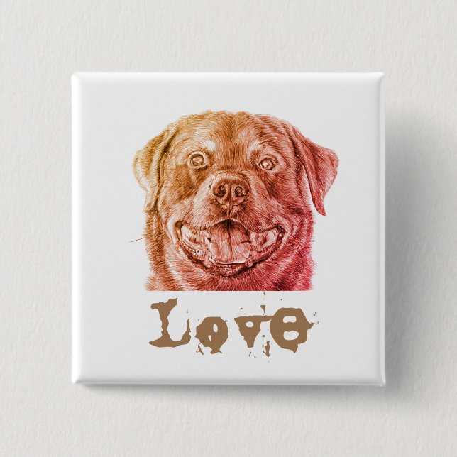 Bóton Quadrado 5.08cm Amor Rott (Frente)