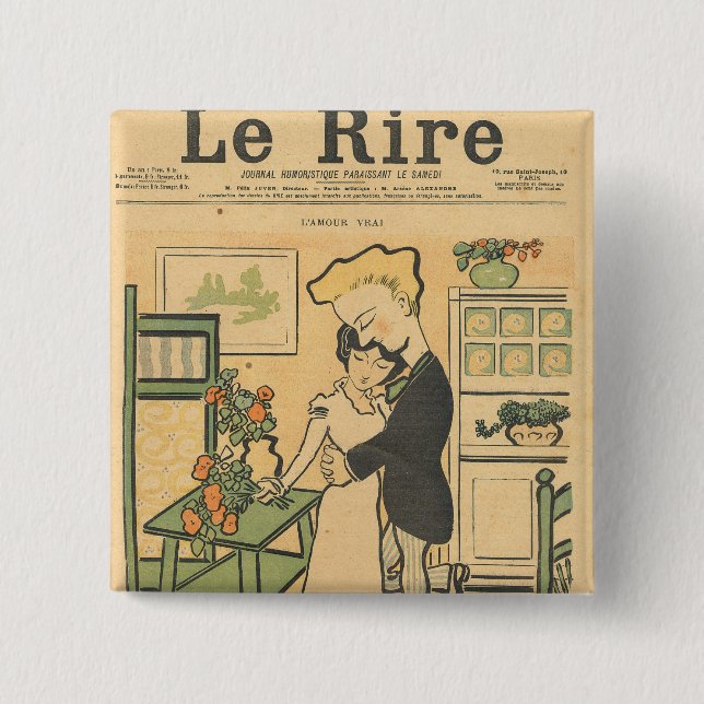 Bóton Quadrado 5.08cm Amor verdadeiro (Frente)