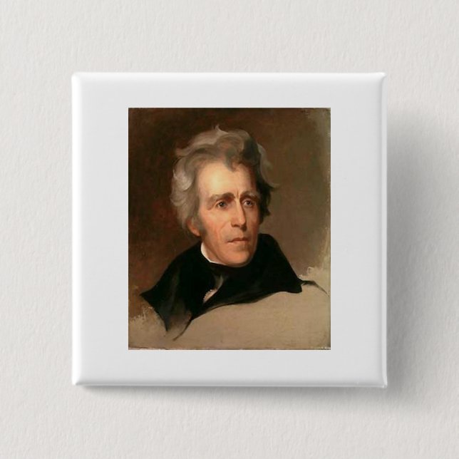 Bóton Quadrado 5.08cm Andrew Jackson (Frente)