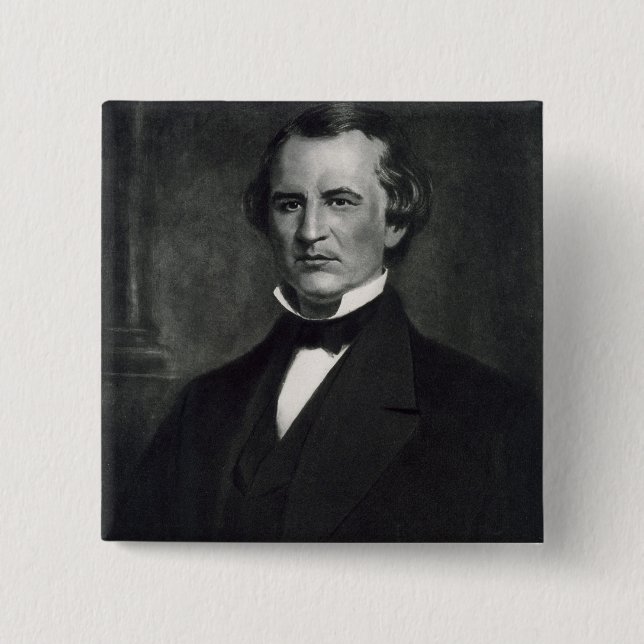 Bóton Quadrado 5.08cm Andrew Johnson (1808-75), 17o presidente do Un (Frente)