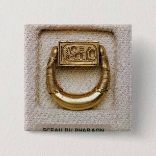 Bóton Quadrado 5.08cm Anel com o selo do general Horemheb