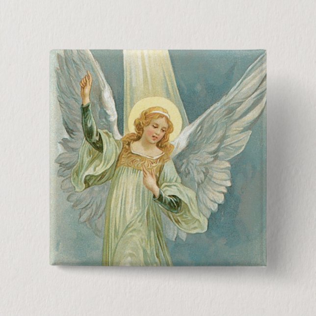 Bóton Quadrado 5.08cm Angel Natal (Frente)