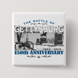 Bóton Quadrado 5.08cm Aniversário da batalha 150 de Gettysburg