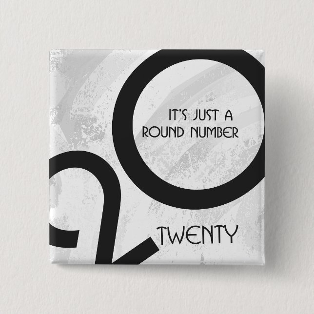 Bóton Quadrado 5.08cm Aniversário da Década Branca (Frente)