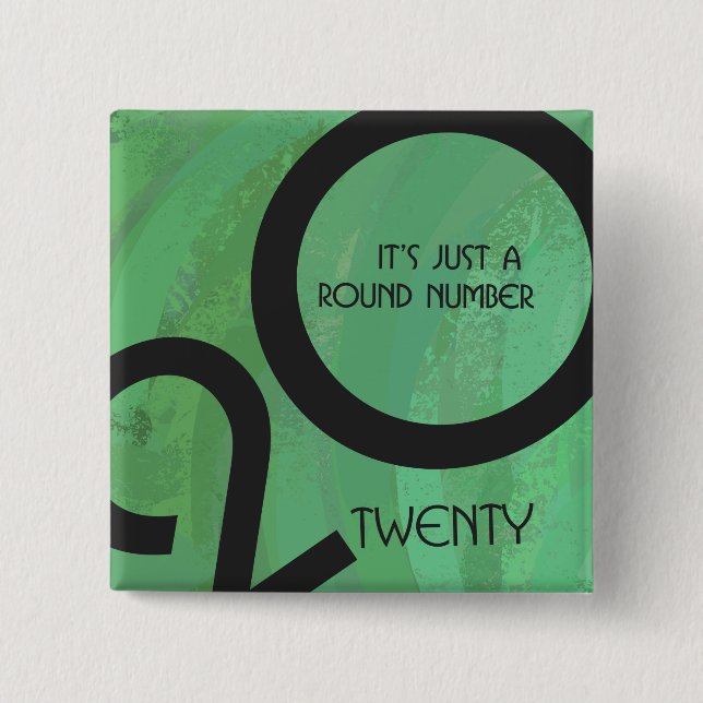 Bóton Quadrado 5.08cm Aniversário da Década Verde (Frente)