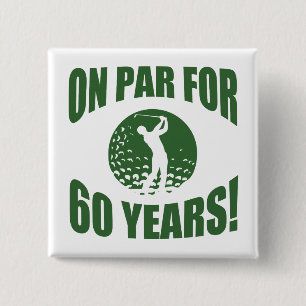 Bóton Quadrado 5.08cm Aniversário do jogador de golfe o 60th
