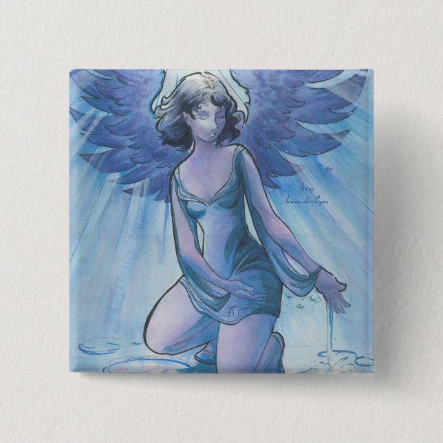 Bóton Quadrado 5.08cm Anjo da benevolência (Frente)