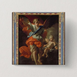Bóton Quadrado 5.08cm Anjo-da-guarda, c.1685-94