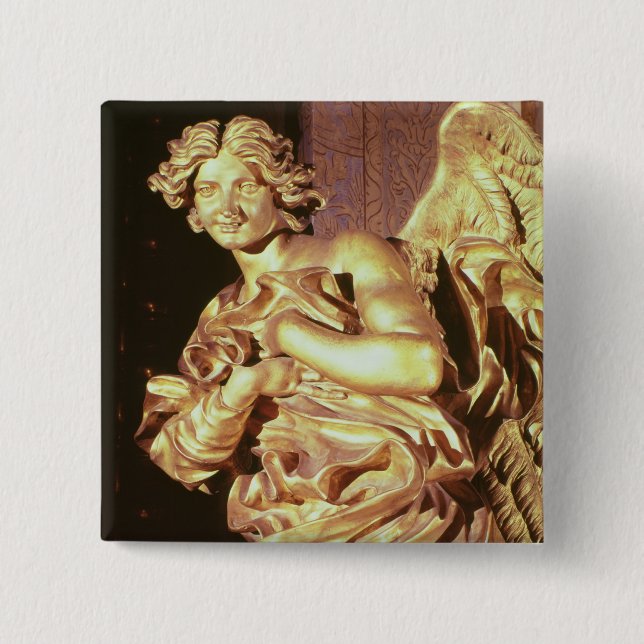 Bóton Quadrado 5.08cm Anjo do tabernáculo no abençoado (Frente)