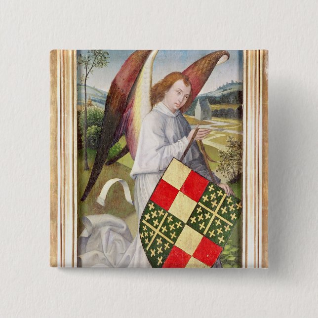 Bóton Quadrado 5.08cm Anjo que guardara um protetor (Frente)